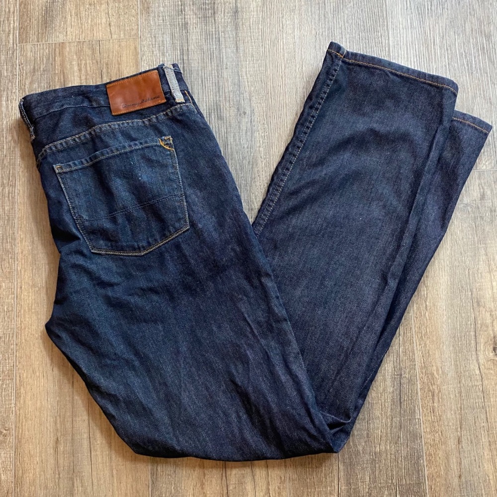 Tommy Bahama Authentic Mens Dark Wash Straight Leg Jeans 36x34 Blue Cotton